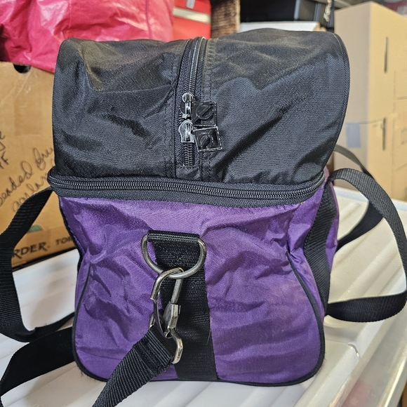 Ebonite Bowling Ball Bag Shoe Compartment  Vintage Purple Black - Picture 6 of 11
